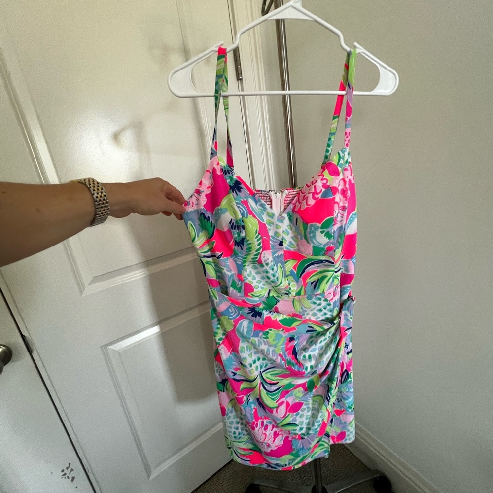 Lilly Pulitzer Pink and Green Tropical Dress